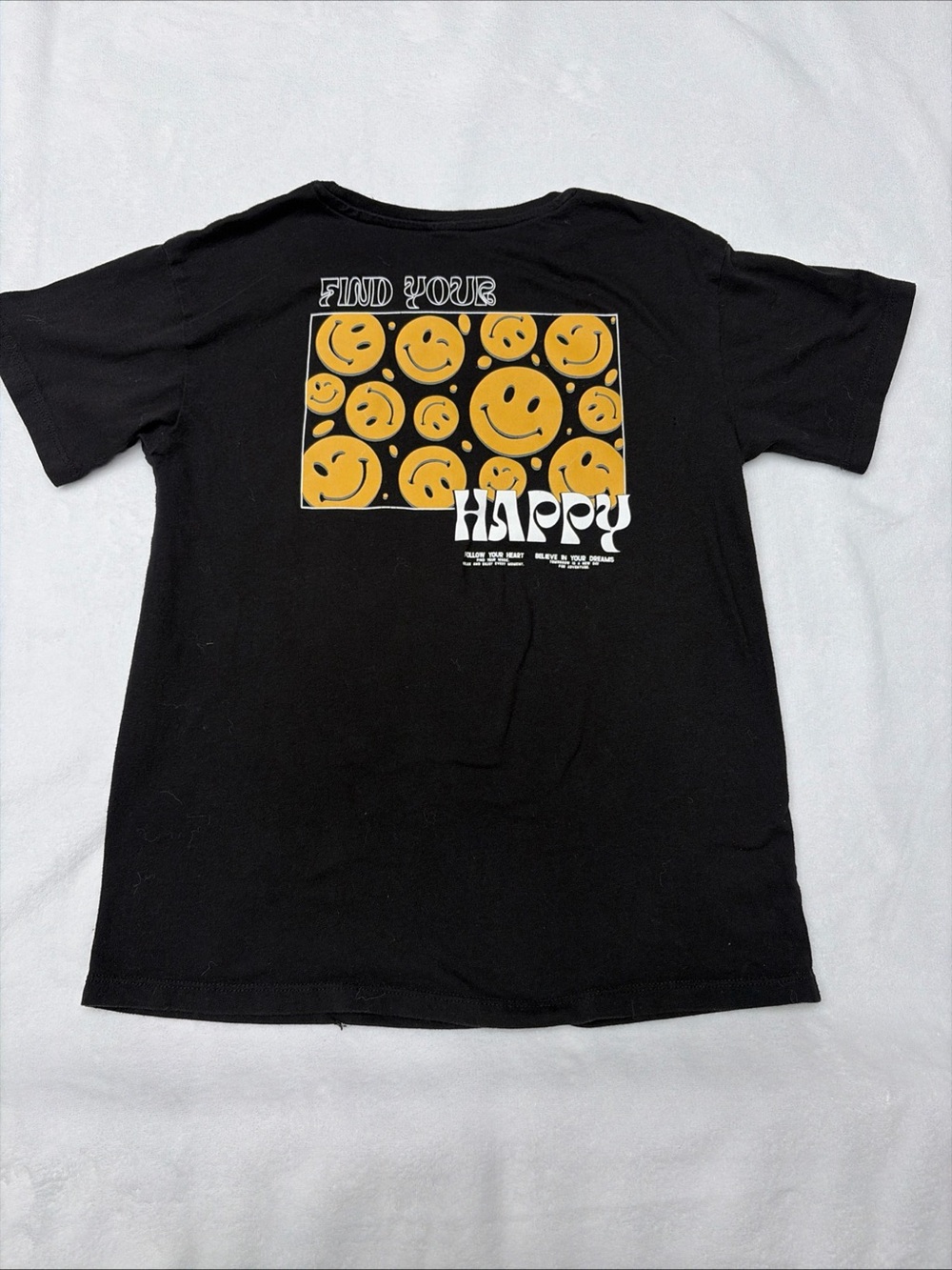 wonder nation Black Short Sleeve Graphic Tee with White Print